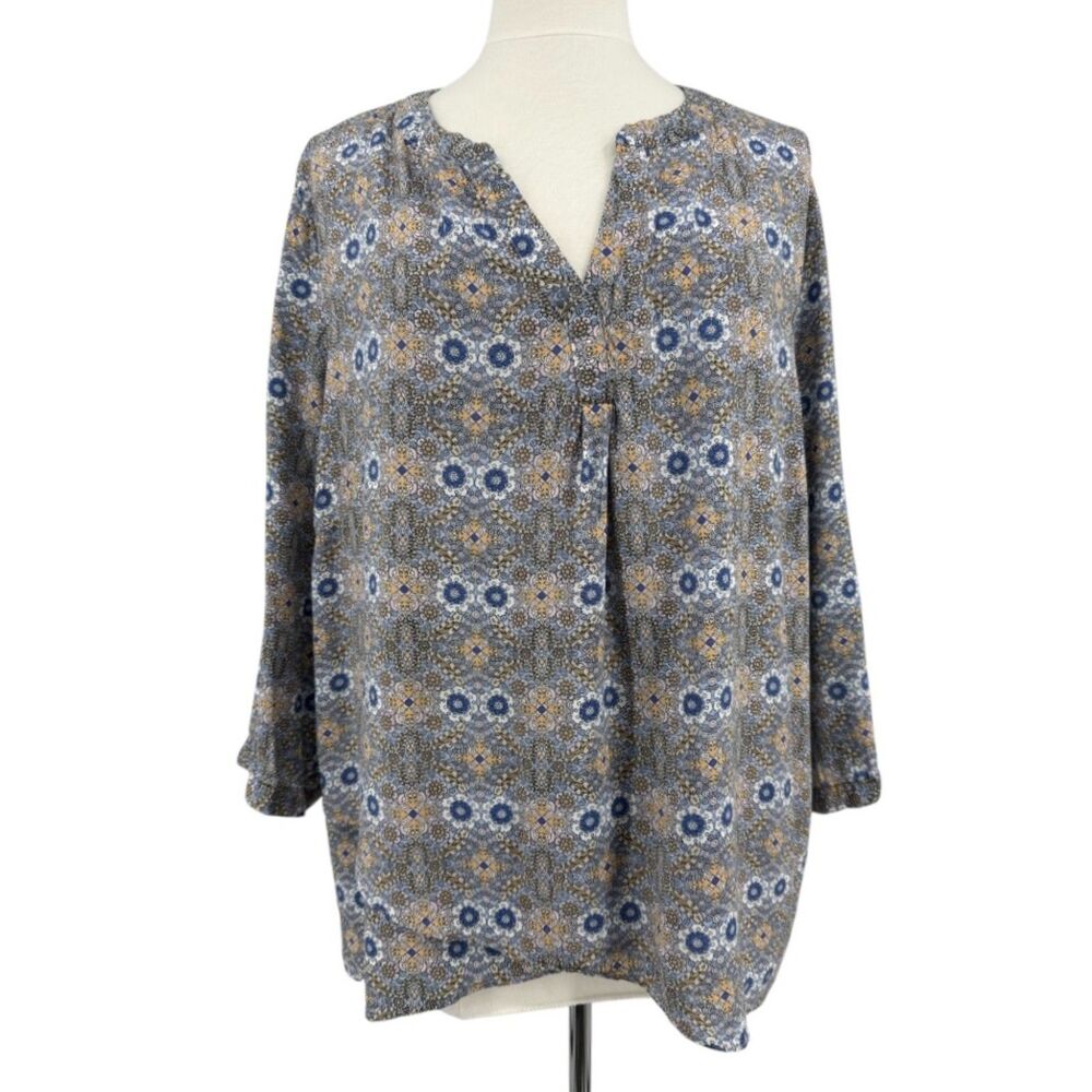 Adrienne Vittadini 2X womens Plus Size Blouse Floral Pastels